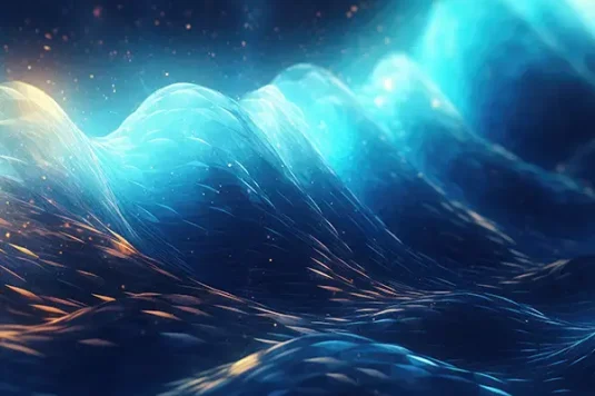 科技宇宙未来流体流动波浪霓虹渐变背景素材