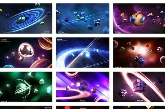 炫酷未来科幻碎片粒子3D立体几何背景素材