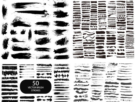 illustrator矢量毛笔书法笔触打包