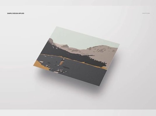 A2卡片贺卡明信片贴图样机PSD模板