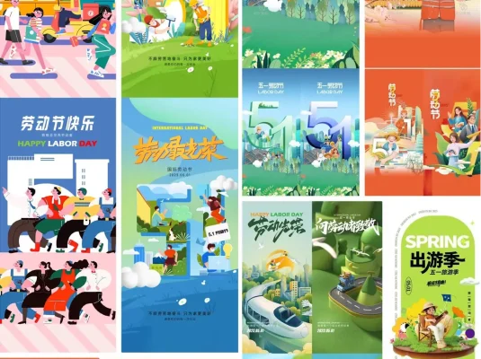 五一51劳动节节日海报PSD模版