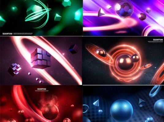 炫酷未来科幻碎片粒子3D立体几何背景素材