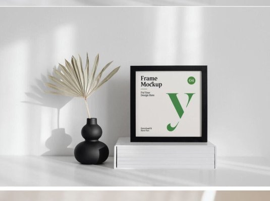 方形画框气氛艺术场景PSD样机模板