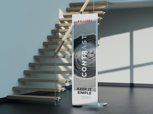 标识楼层指引导视牌亚克力场景效果展示贴图样机