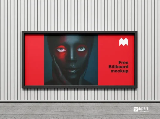 户外大型广告牌贴图样机