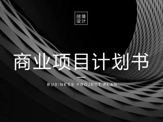 黑色简约大气商业项目计划书品牌策划PPT模板