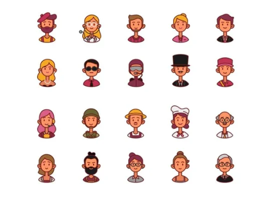 国外职业人物头像图标插画矢量素材