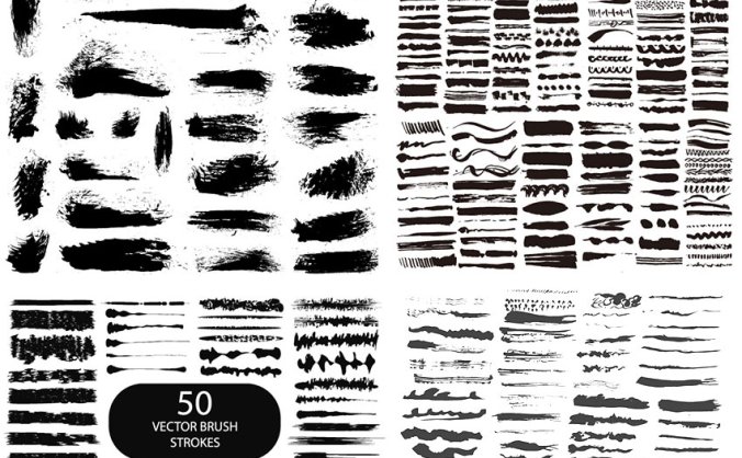 illustrator矢量毛笔书法笔触打包