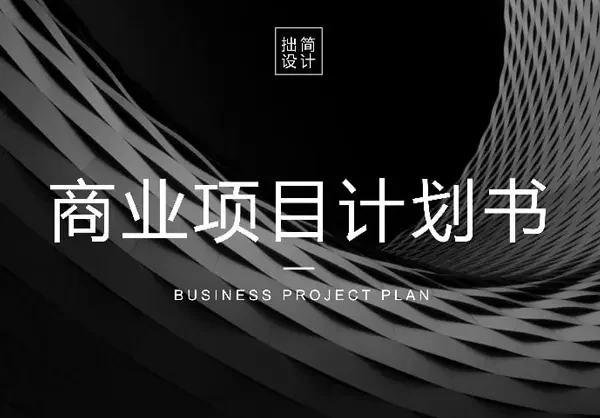 黑色简约大气商业项目计划书品牌策划PPT模板