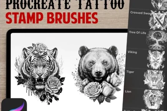 纹身图案Procreate笔刷套装