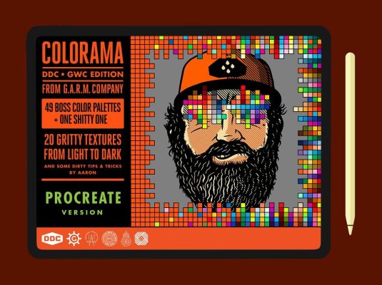 复古半调肌理插画Procreate笔刷