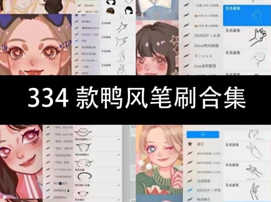 鸭风可爱卡通人物脸部procreate笔刷PS笔刷