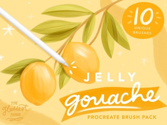 水粉水彩油漆手绘质感纹理Procreate笔刷