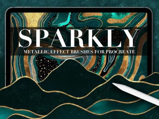 绘画金箔闪亮Procreate笔刷