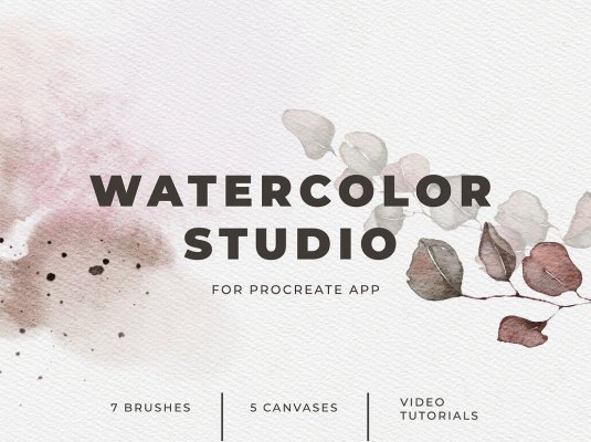 水彩绘画质感iPad笔刷Procreate笔刷套装