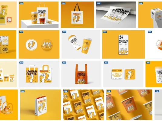 奶茶咖啡店VI品牌提案展示文创周边包装袋纸杯样机贴图素材