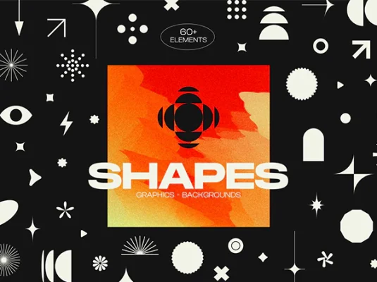 潮流酸性艺术派抽象几何形状渐变背景素材