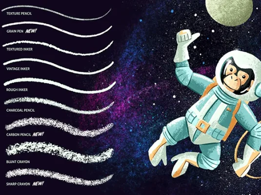 蜡笔木炭效果Procreate笔刷