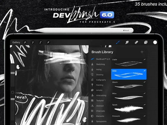 高端ANYU马克笔刷手写肌理Procreate笔刷