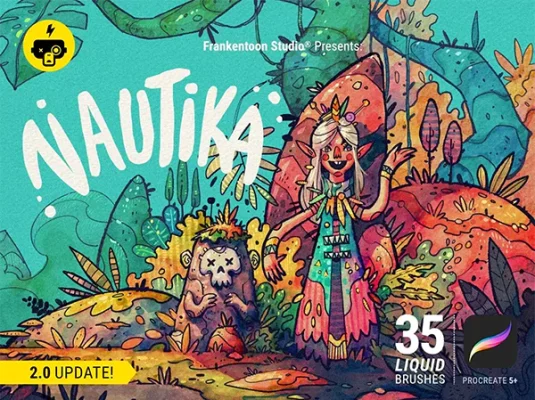 水墨墨水水彩马克笔绘画Procreate笔刷