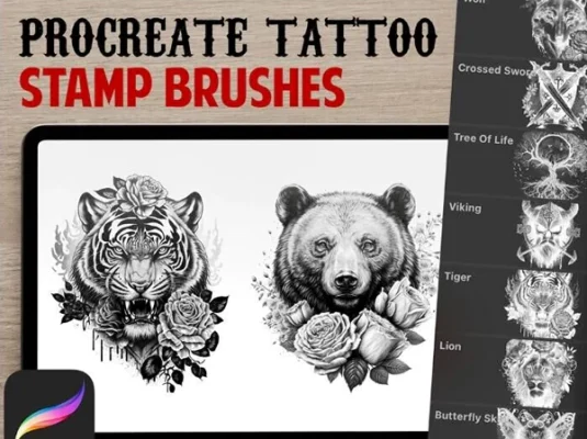 纹身图案Procreate笔刷套装