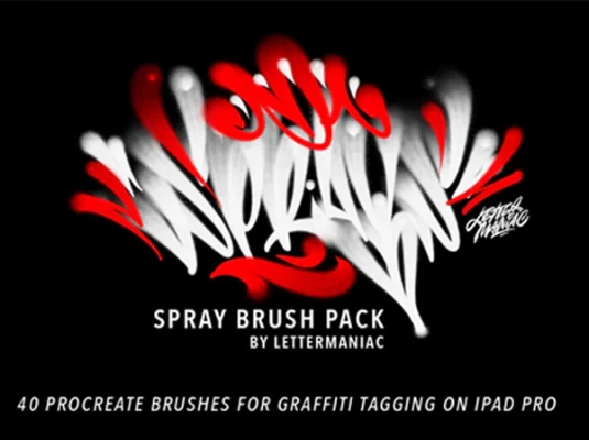 潮流街头涂鸦喷雾喷漆喷筒手绘抽象艺术Procreate笔刷