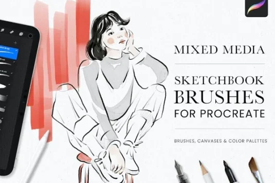 画笔混合素描 (BRUSHSET,PROCREATE)Procreate笔刷