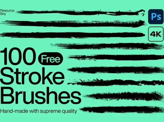 粗糙手写毛笔画笔笔触效果PS笔刷