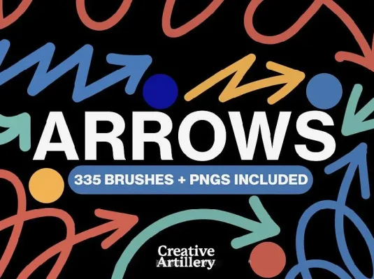 涂鸦线条笔刷绘画效果PS笔刷 附PNG免抠图素材