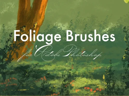 植物森林树叶花草PS笔刷套件