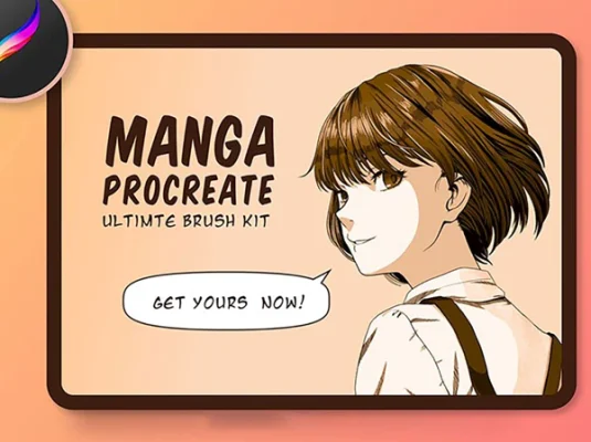 日式漫画插画Procreate笔刷 附色卡素材