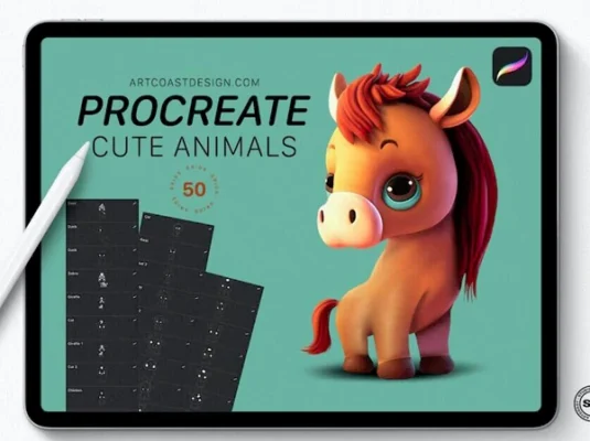 可爱的动物线稿Procreate笔刷