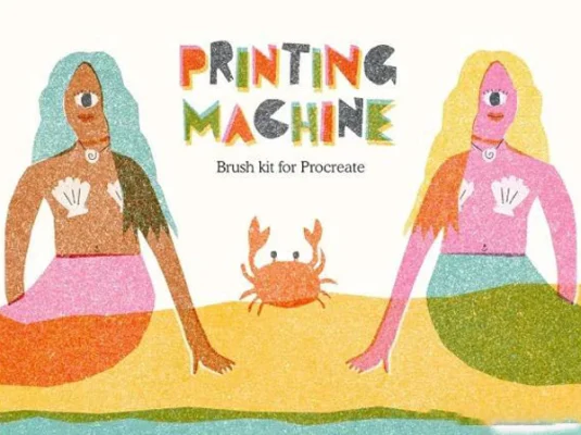 纹理纸张上的印刷效果procreate笔刷