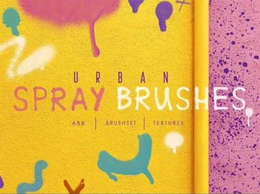 城市喷雾涂鸦墙绘效果PS笔刷