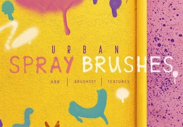 城市喷雾涂鸦墙绘效果PS笔刷