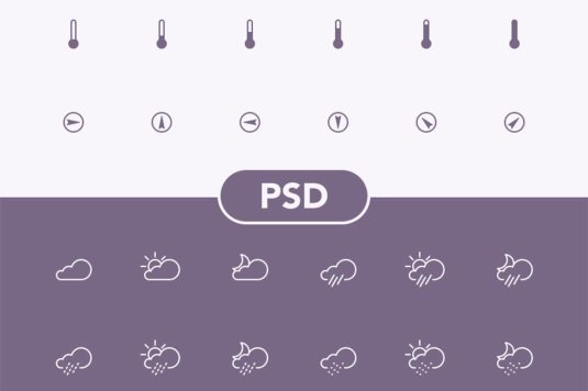 简约线性天气图标