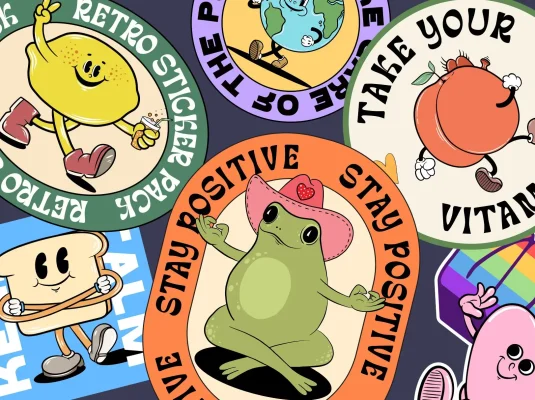 国外复古可爱贴纸素材包