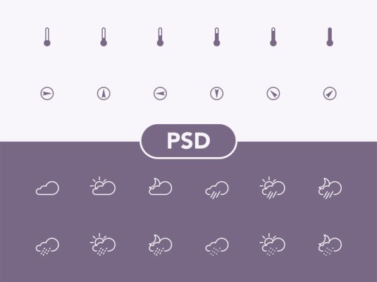 简约线性天气图标