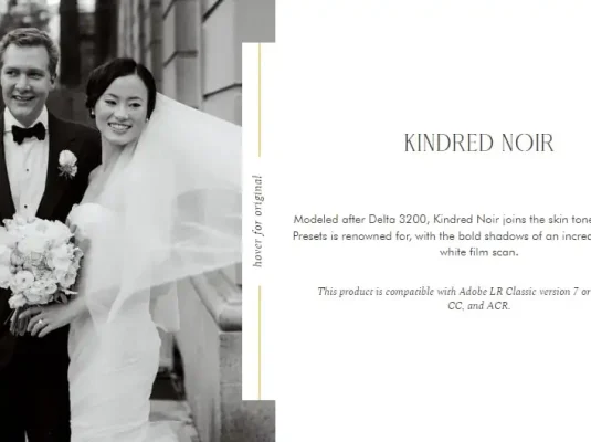 KINDRED经典黑白胶片电影高对比度奶油肤色照片调色LR预设