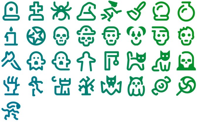 线稿简约万圣节图标