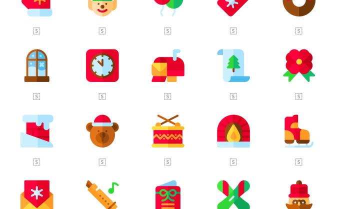 圣诞节彩色图标下载