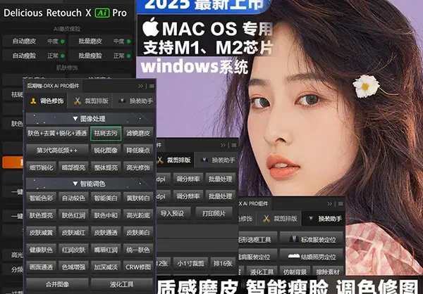 批量质感修图证件照PS扩展面板 DRX PRO X Ai PRO 中文汉化版