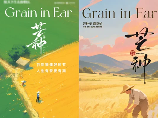 24节气之一芒种海报PSD模板