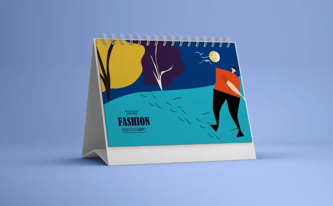 横版竖版桌面台历日历月历年历PS样机文创产品提案展示样机