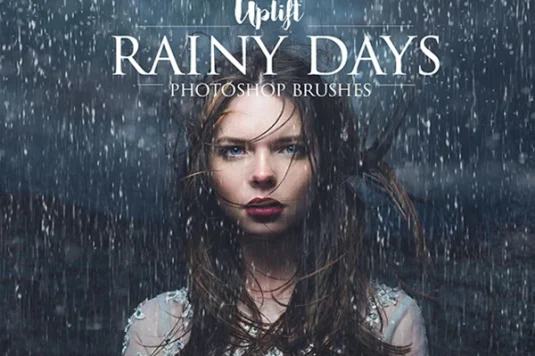 下雨效果玻璃雨滴水珠雨水特效PS笔刷
