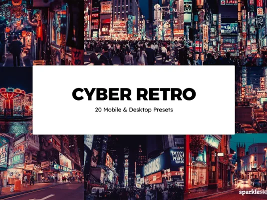 复古城市霓虹灯光赛博启示录反乌托邦氛围色彩Lightroom预设LUT预设