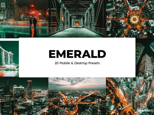 青橙翠绿城市夜景街道灯光旅行摄影调色Lightroom预设LUT预设