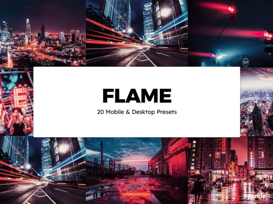 火红热情暖色调夜色灯光城市摄影调色Lightroom预设LUT预设