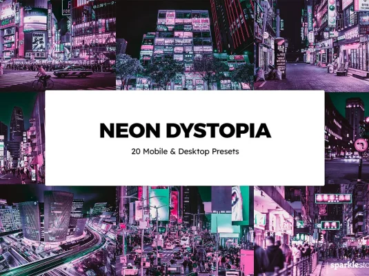 电影银翼杀手风格夜色灯光霓虹赛博朋克艺术色彩摄影调色Lightroom预设LUT预设