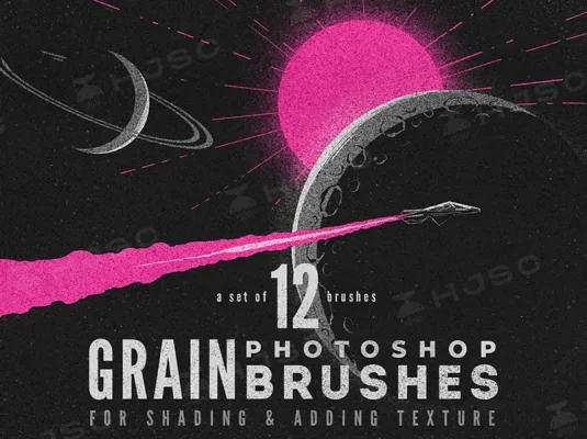 复古插画颗粒感噪点纹理肌理画画PS笔刷procreate笔刷